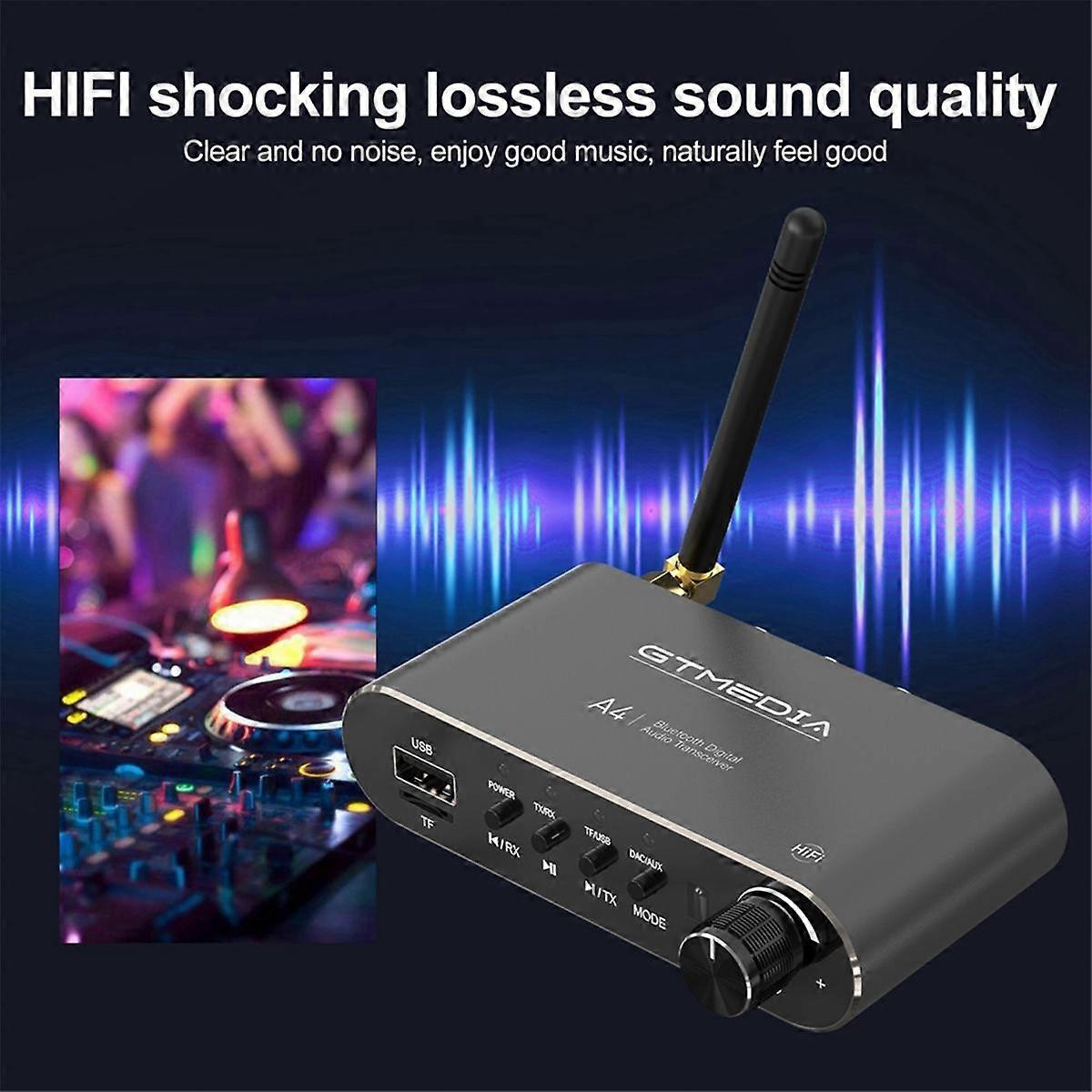 A4 Bluetooth 5.1 Receiver Wireless Audio Adapter with , 3.5mm Jack, /AAC Decoding for TV, Car