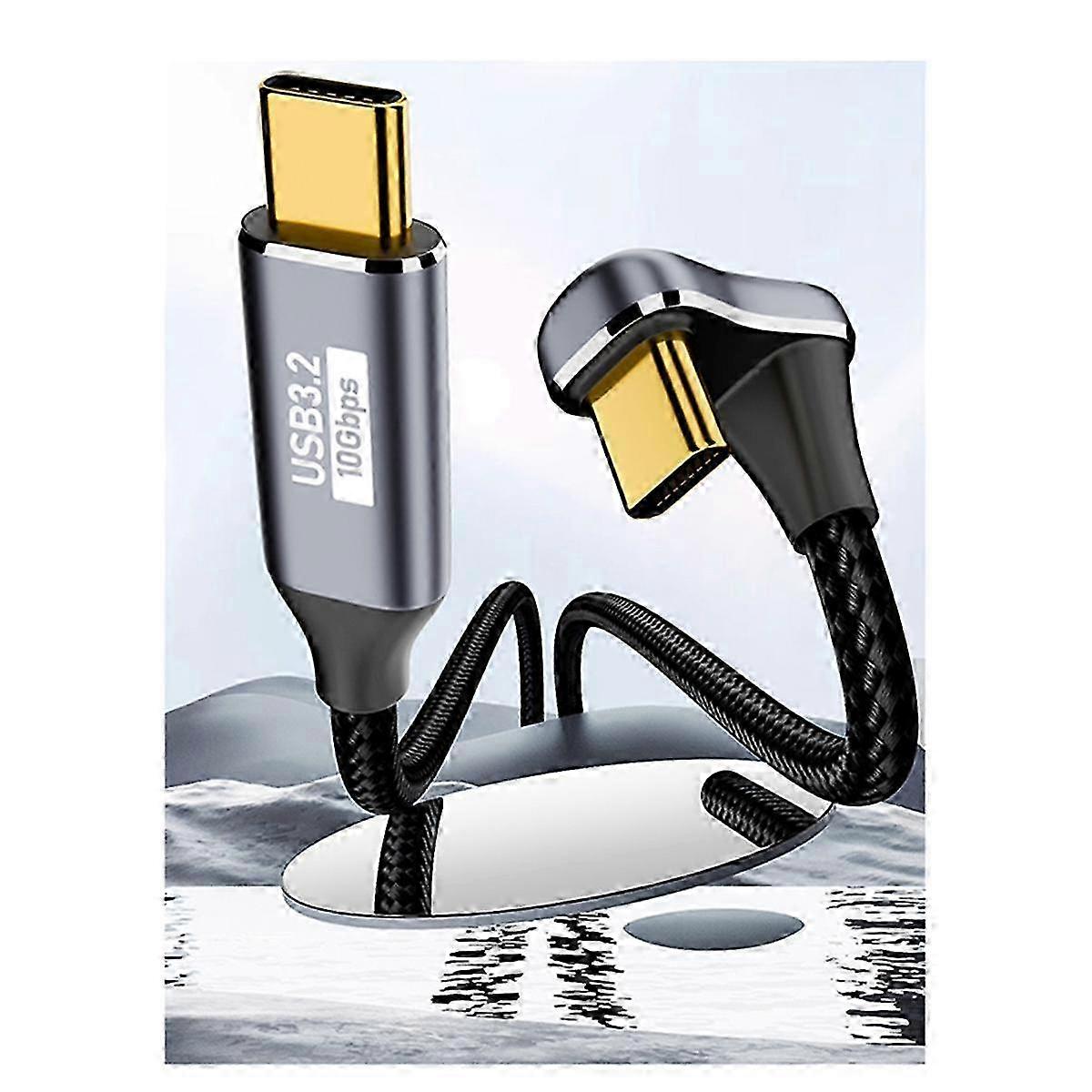 Pd 100w Usb C To Type C Elbow Otg Data Cord Cable Usb 3.2 Gen 2 10gbps Data Sync 5a Power Delivery 4k60hz,e