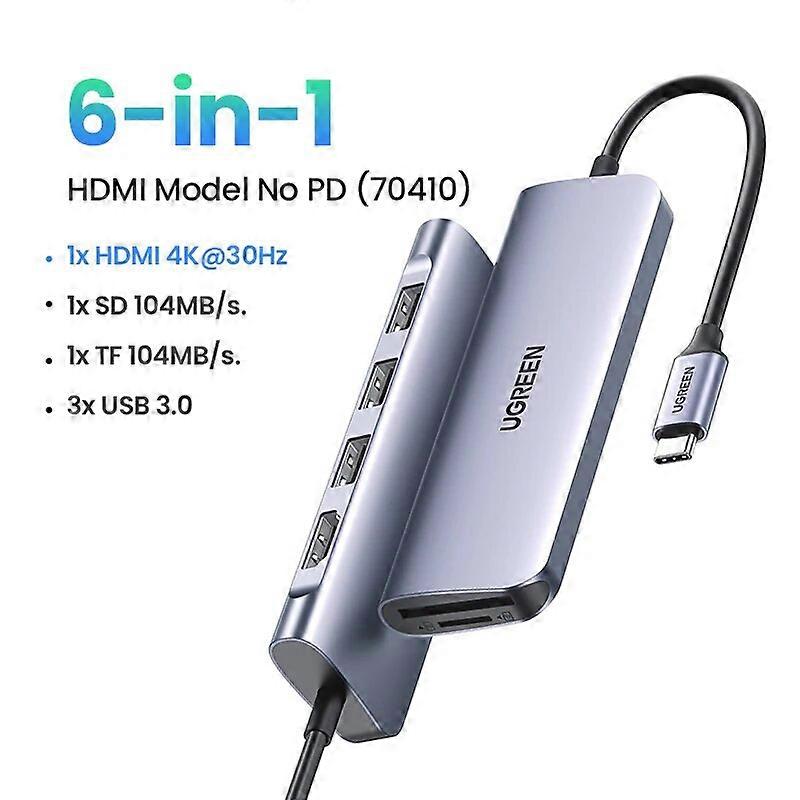 UGREEN  USB C HUB 4K Type C to HDMI RJ45 USB 3.0 PD 100W SD TF Adapter For MacBook Pro Air iPad Pro M1 PC Accessories USB HUB