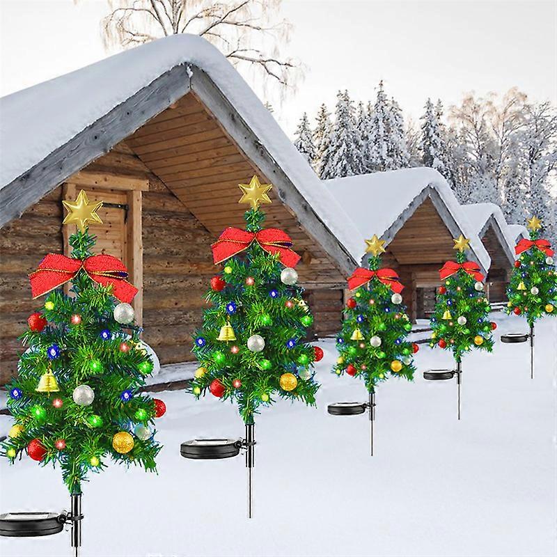 Solar Christmas Tree Pathway Lights, Waterproof Outdoor Decorations