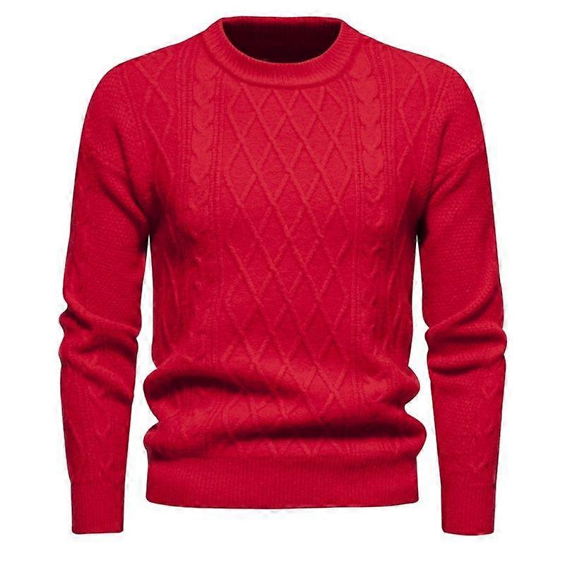 Men's Crew Neck Sweater Slim Sweatshirt Knitted Pullover