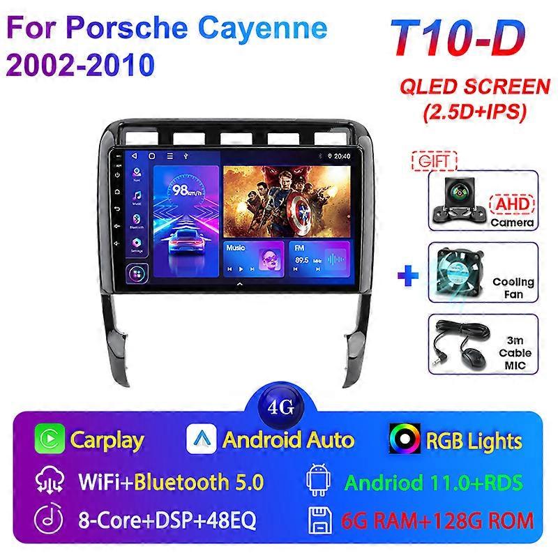 Radio mobil Android 11, untuk Porsche Cayenne 1 9PA 2002-2010 2 Din Multimedia pemutar Video Stereo GPS Carplay + navigasi otomatis