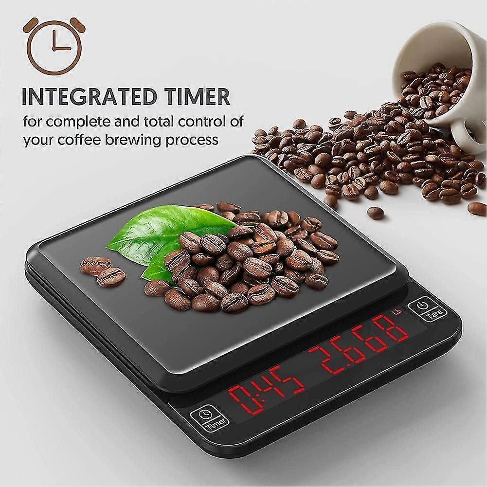 Coffee Scale With Timer - High Precision Espresso Scale, Digital Kitchen Scale Up To 5000g, 0.1g Accuracy (Black, Batteries Not Included) - View #7