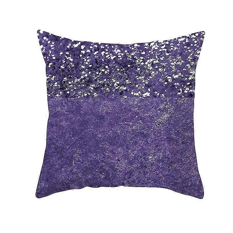 One-sided Purple Geometry Printed Peach In Plush Pillow Case Nordic Style