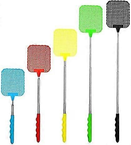 5pcs Extendable Telescopic Fly Swatters Manual Swat Pest Control with Durable Extendable Handle Housewife Helper