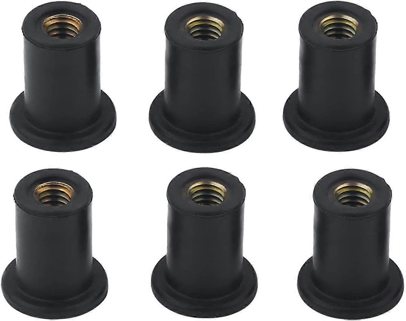 30pcs M5 Black Rubber Windshield Windshield Nut for Motorcycle