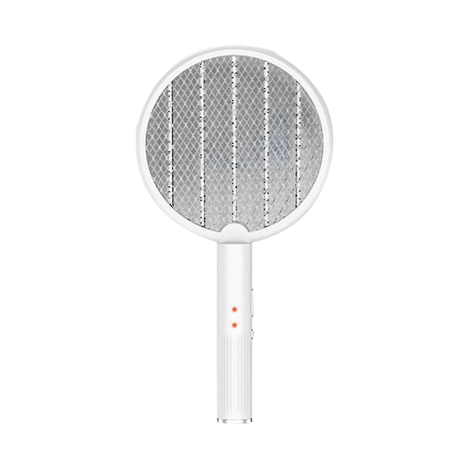Electric Fly Swatter Racket, 2 In 1 Smart Anti-mosquito Racket With Usb Rechargeable Base, Powerful Mosquitoe Trap Lamp With 3-layer