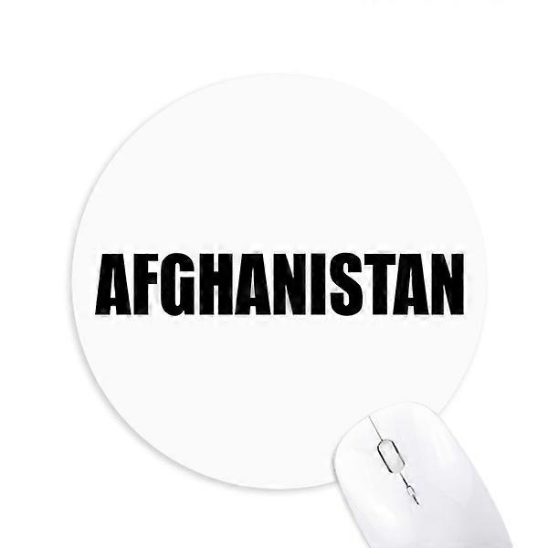 Afghanistan Country Name Black Round Non-Slip Rubber Mousepad Game Office Mouse Pad
