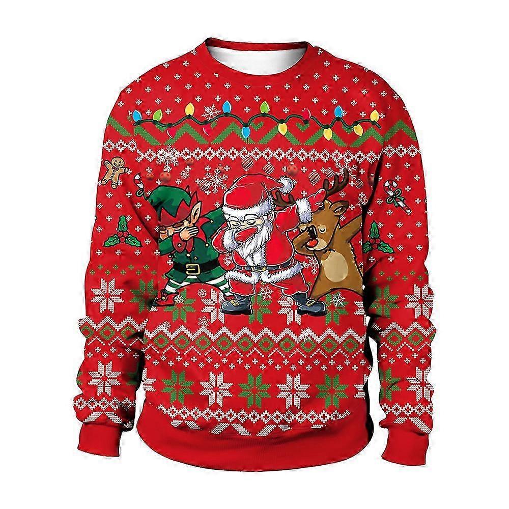 Kvinder Mænd Par Grim Julesweater Trykt Sjov Pullover Sweatshirt Julefest toppe