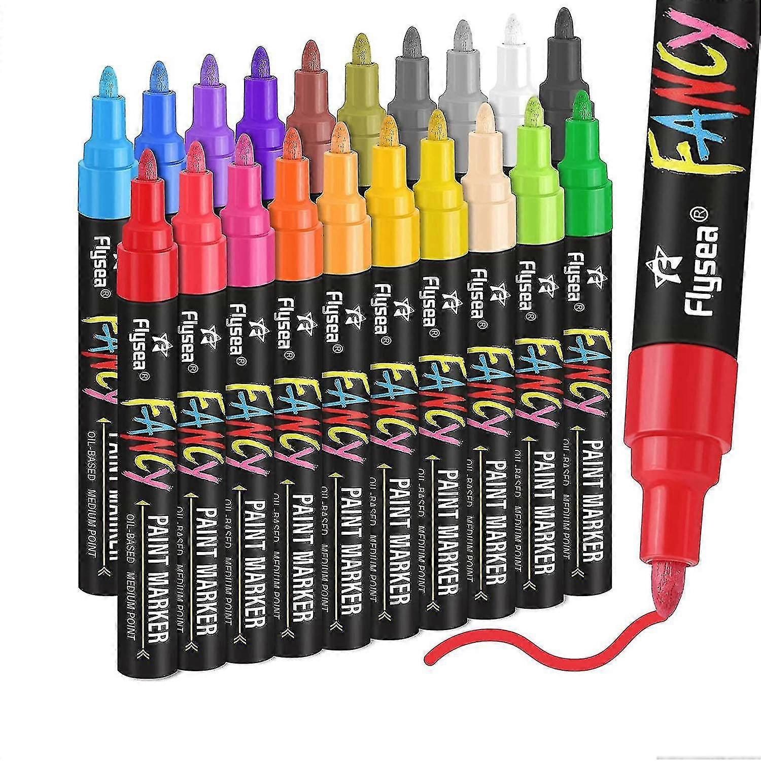 Paint Pens For Metal TFIVE Paint Markers 12 Colors, Oil-Based