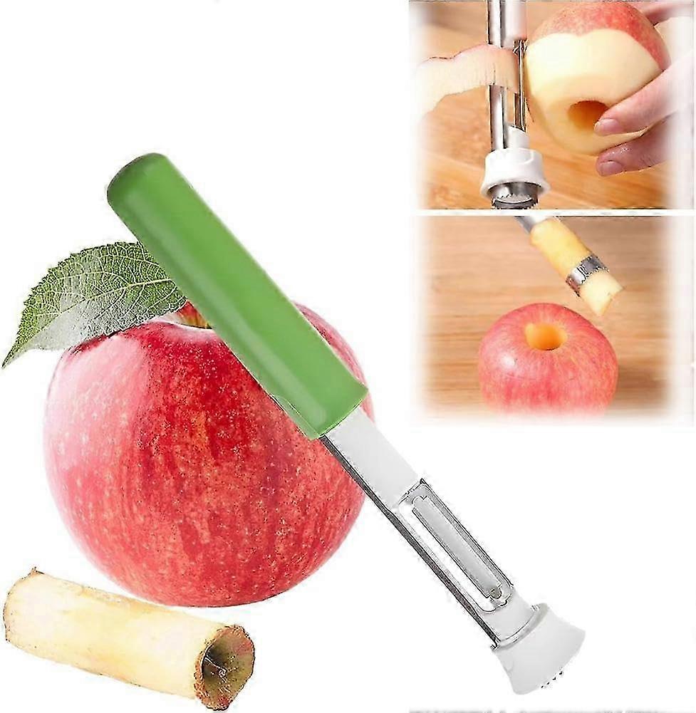 Apple Core Removal Tool, Stainless Steel 2-in-1 Apple Core Remover,Apple Corer Remover,Fruit Core Seed Remover Pear Fruit Corer for Home Kitchen Tools