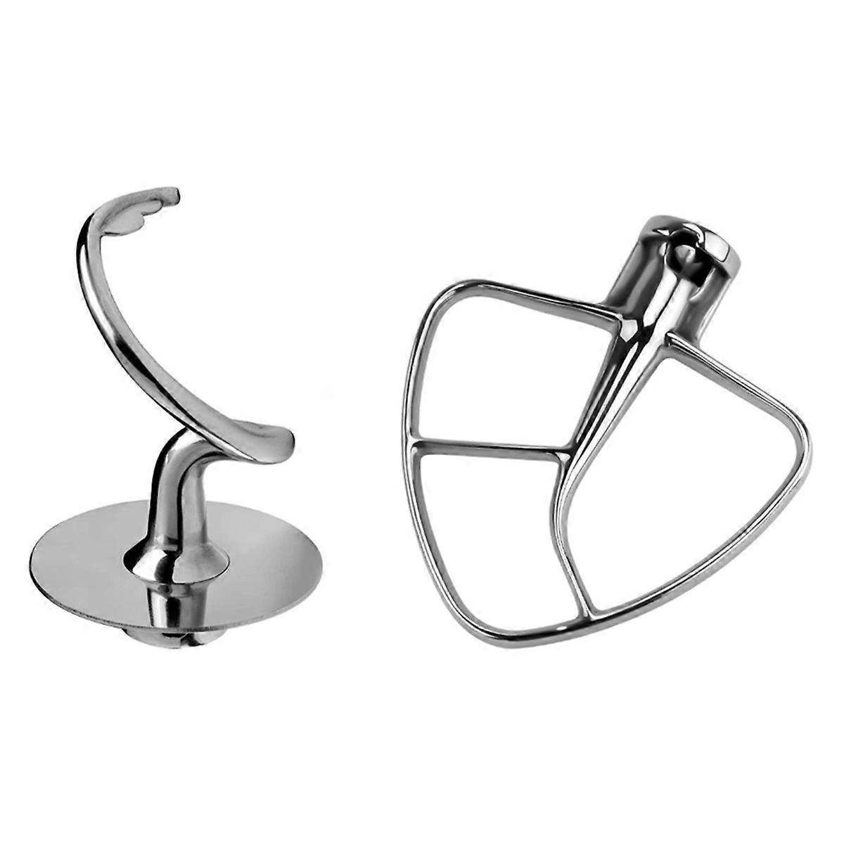 Stainless Steel Flat Beater Dough Hook for 4.5-5 Quart Tilt- Stand Mixer Aid Attachments