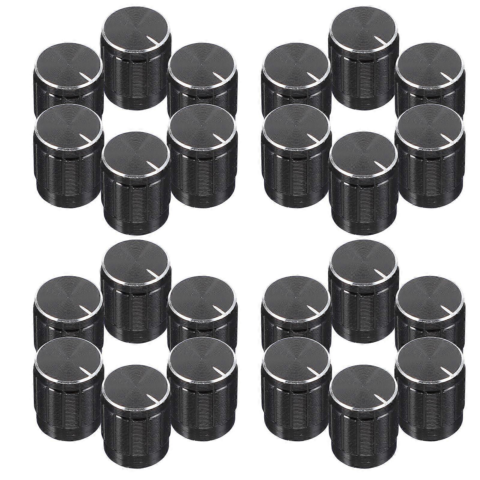 24Pcs Potentiometer Knob Insert Shaft Potentiometer Volume Control Knobs (Black)