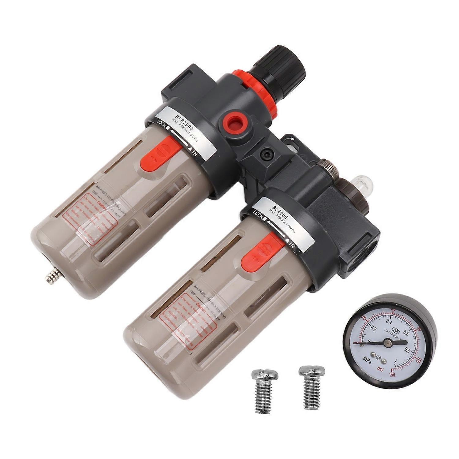 Compressed Air Filter Regulator Aluminum Alloy Strong Filtration Water Oil Trap Separator G1/4
