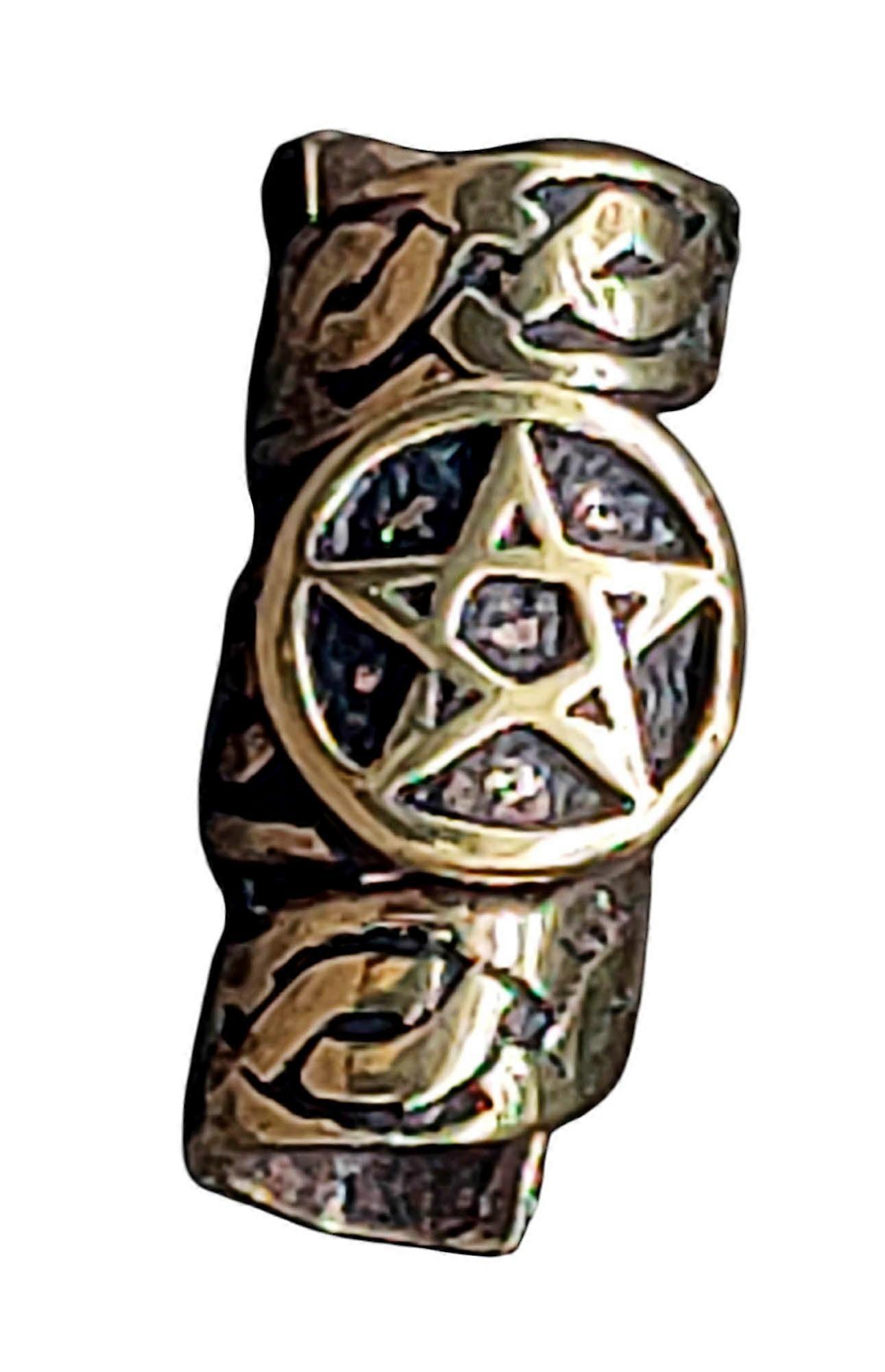 Beard Pearl Pentagram - Bronze