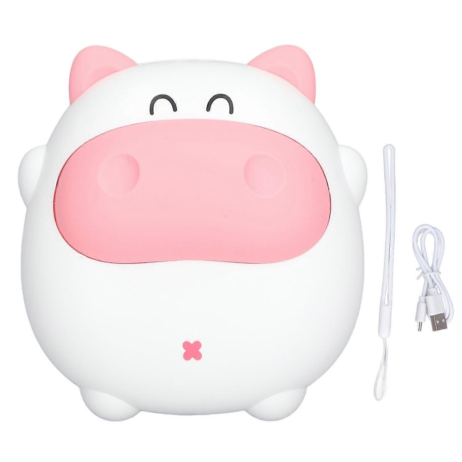 Hand Warmer Cartoon Pig Shape 2 Levels Temperature Adjustment USB Charging Mini Hand Warmer with Nig