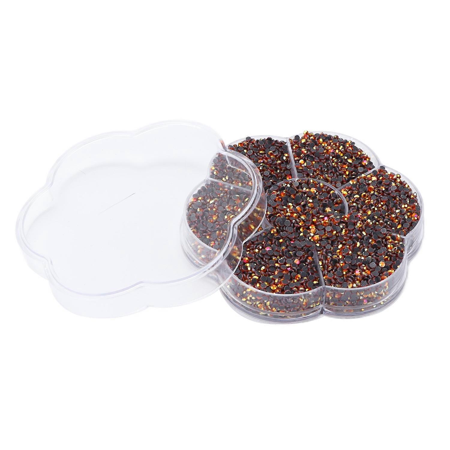 14400Pcs Flat Back Rhinestones Dazzling Colorful DIY Sturdy Iridescent Rhinestones Round Beads for M