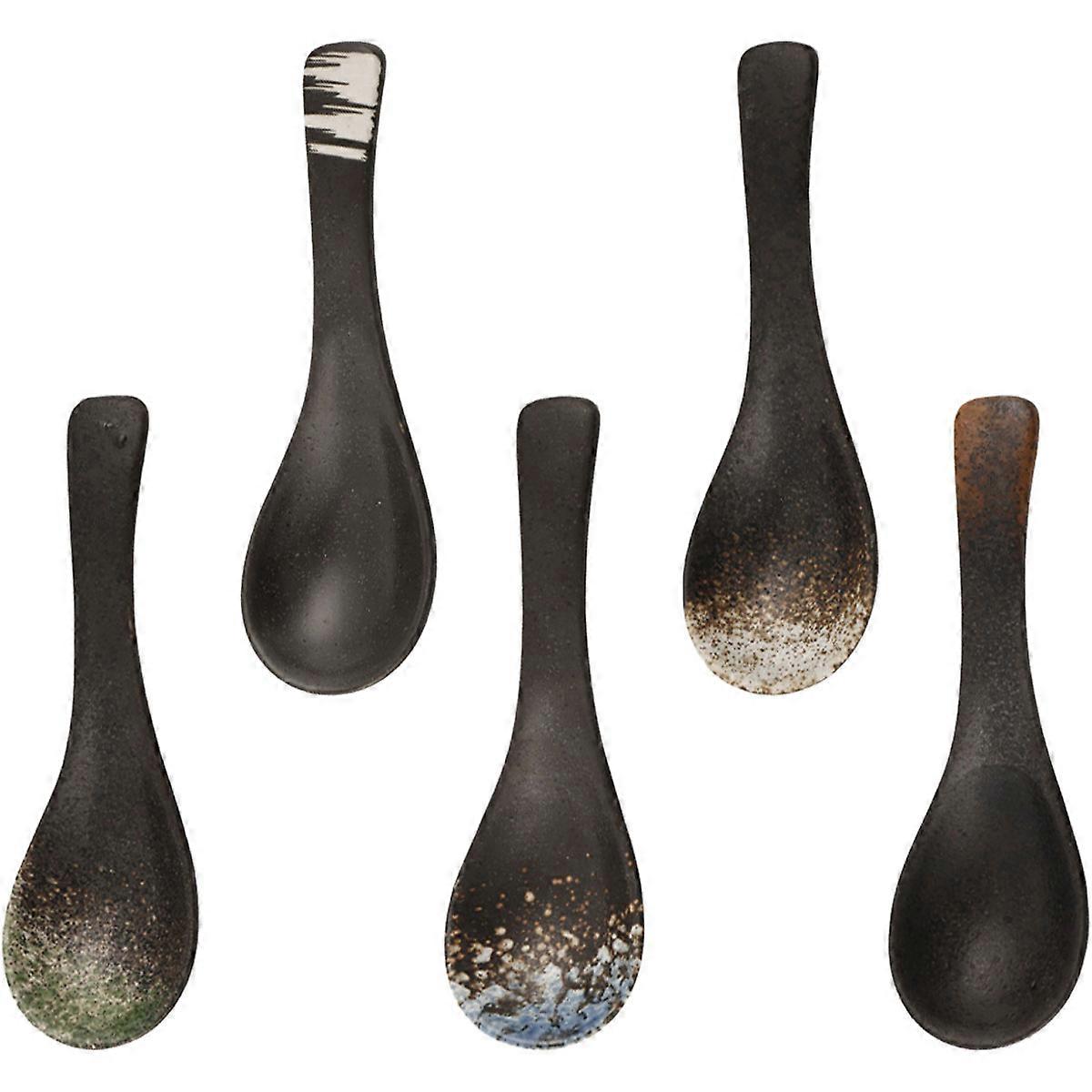 5-piece soup spoon set for kitchen cooking