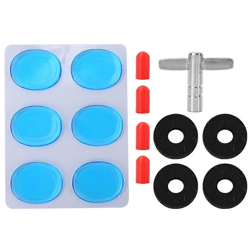 Drum Accessories Kit Mute Pads Stick Practice Tips Cymbal Felt Washers Drum Key Wrench