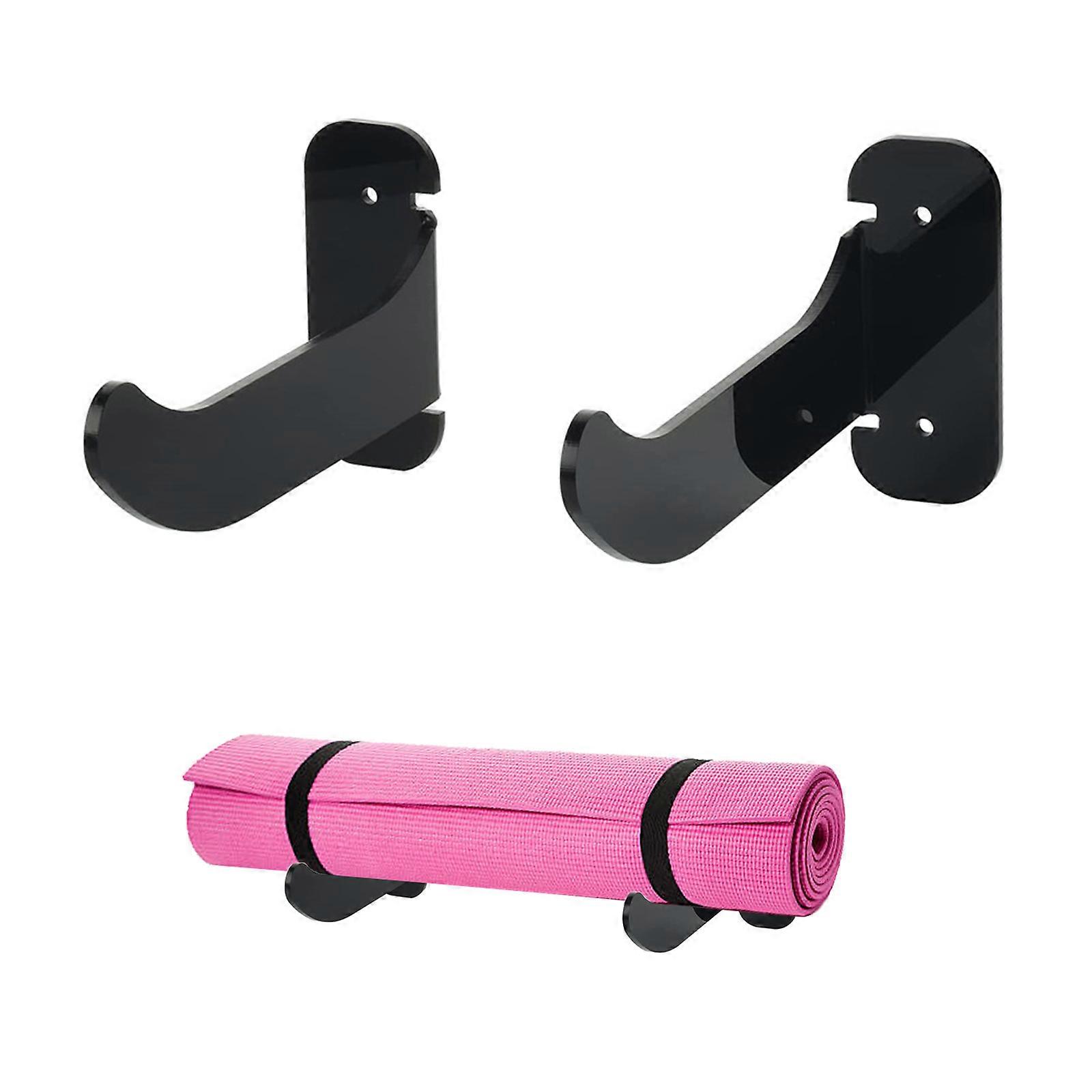 2Pcs Κάτοχος τοίχου χαλιών γιόγκα, οργανωτής γυμναστηρίου αποθήκευσης χαλιών άσκησης