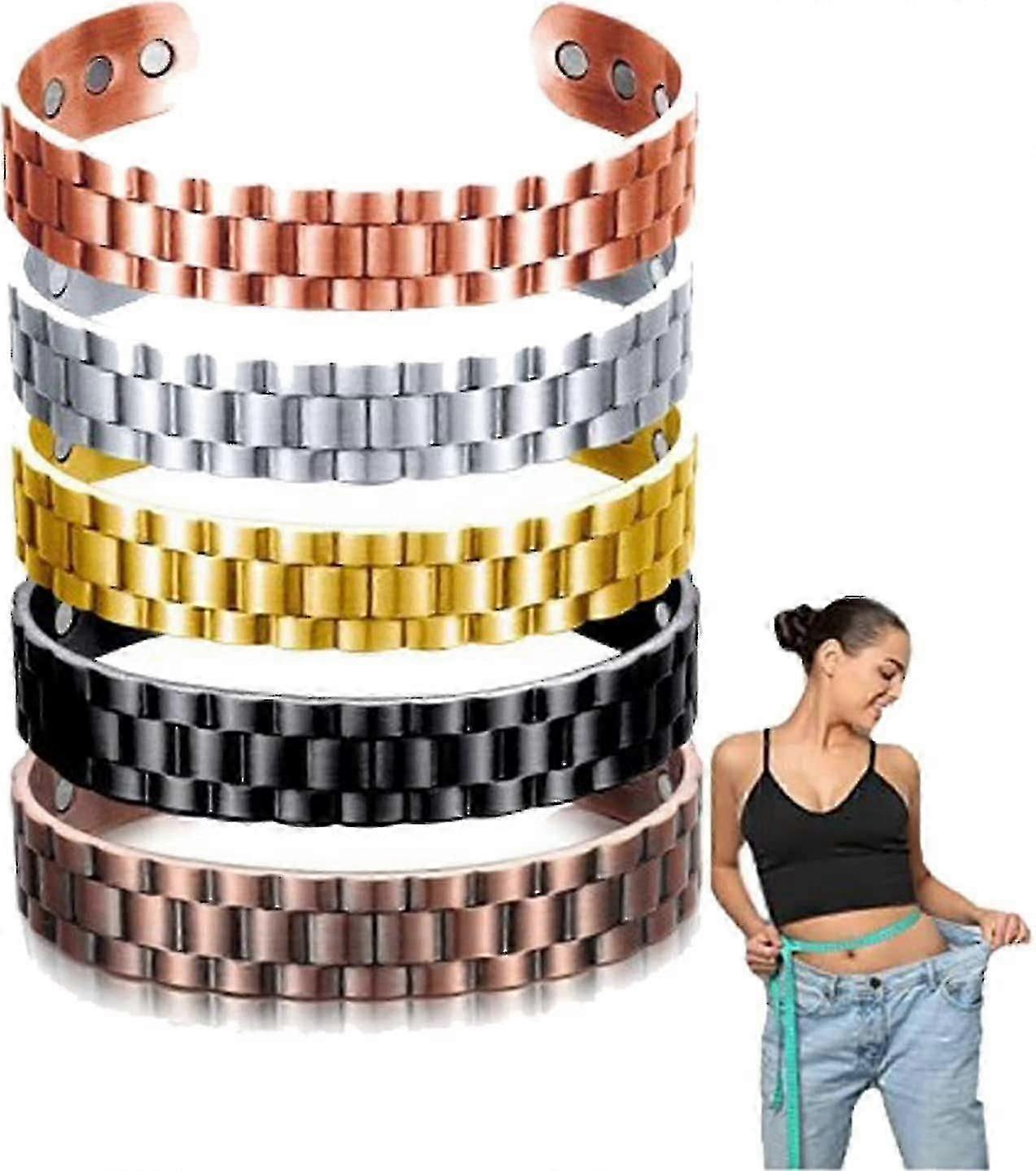 Copperheal Sugardown Therapeutic Bracelet-sugar Control Wristband Lymph Drainage Magnetic Tourmaline Bracelet