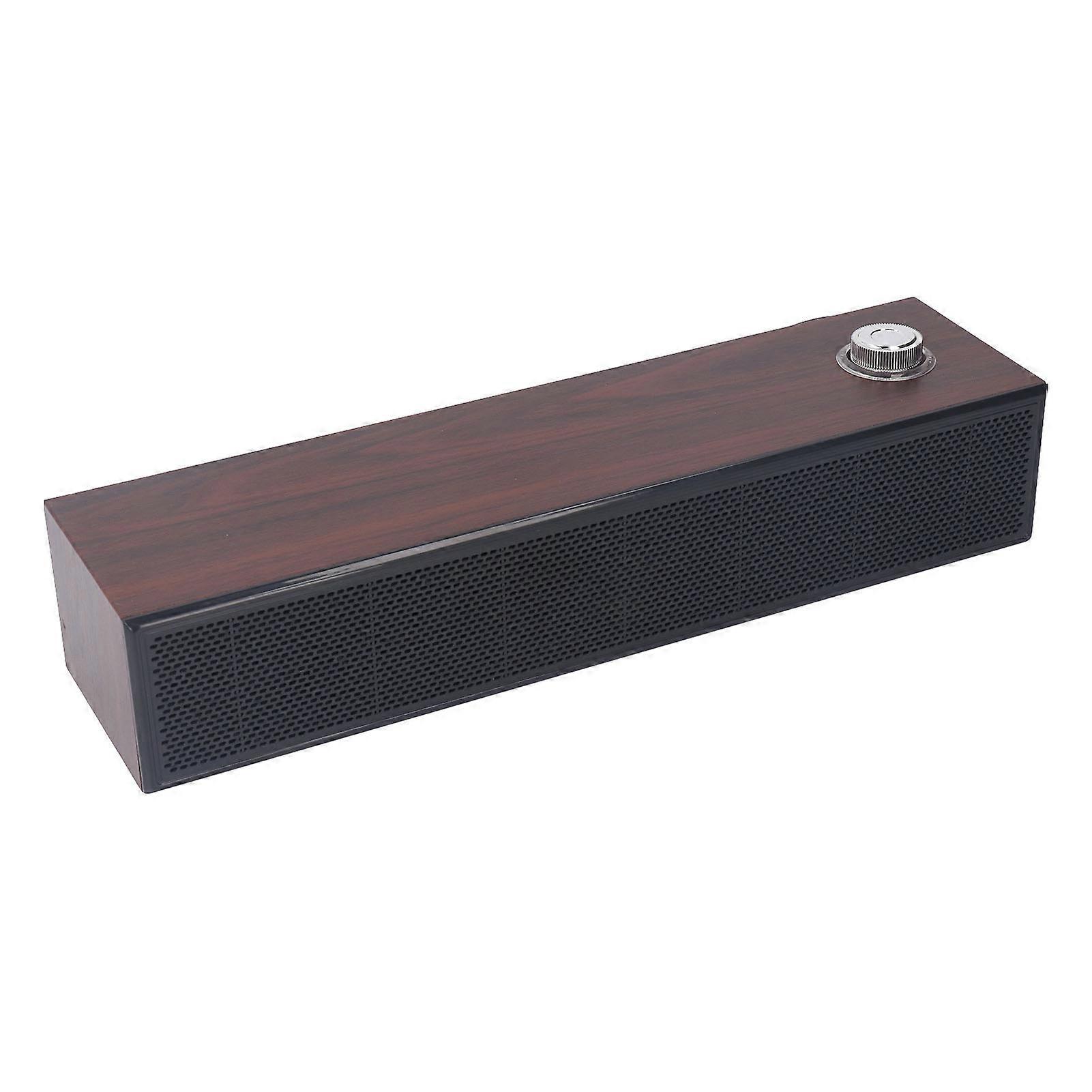 Wooden Computer Speakers, Desktop Soundbar, HiFi Stereo Sound, Aux Input, Wired, USB Powered, for PC, Laptop, Tablet, Monitor