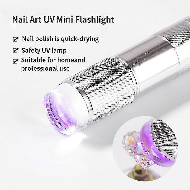 Uv Mini Flashlight With Stamper Portable Silicone Handheld Led Manicure Lamp