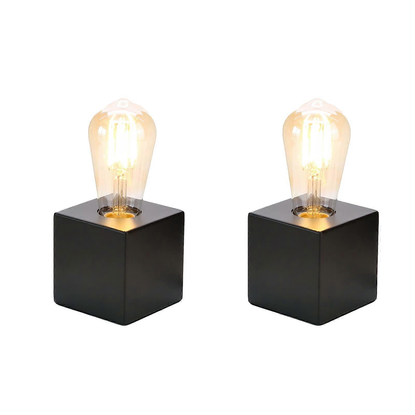 2 Sets Mini Industrial Modern Simple Metal Table Lamp Base for Office Study