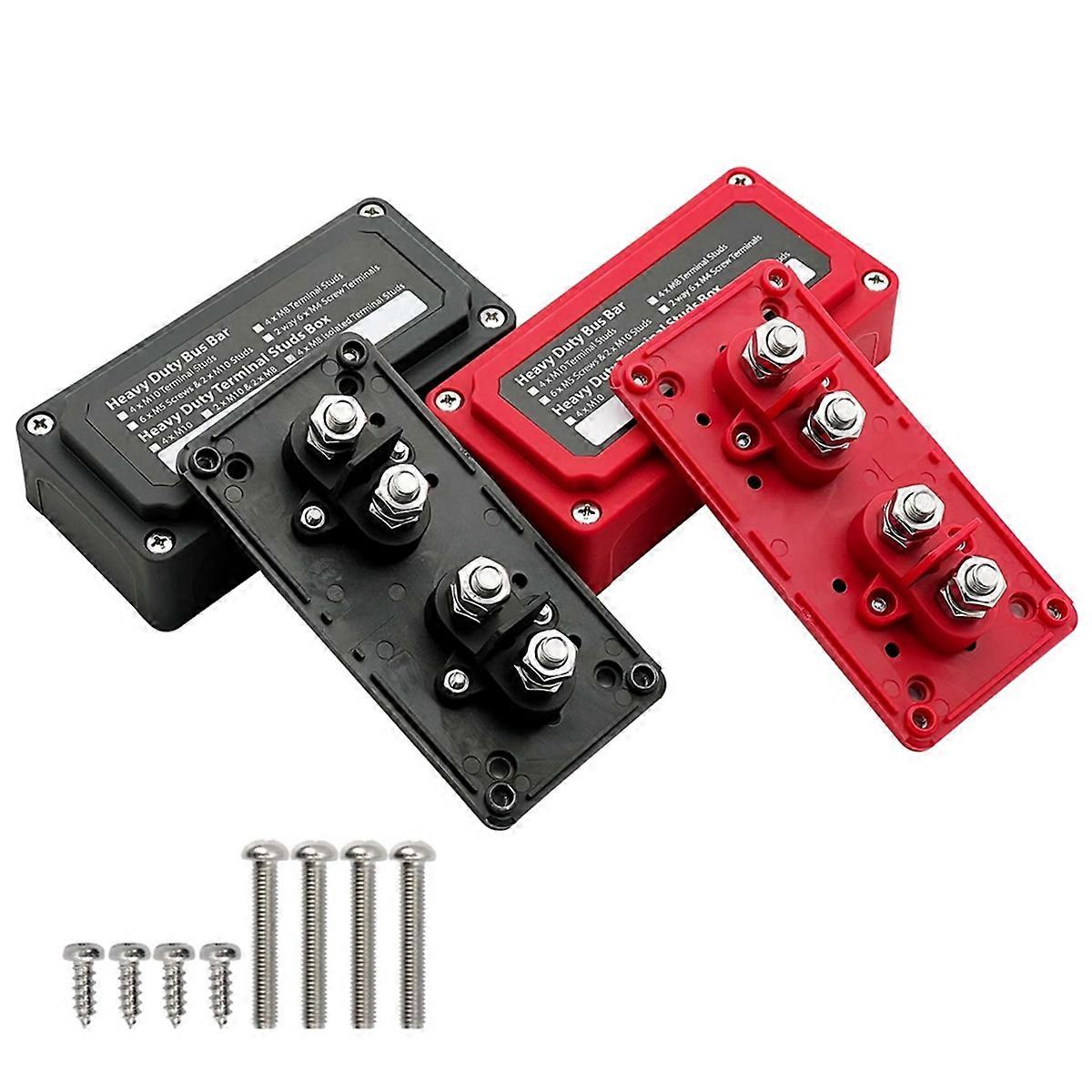 300A Bus Bar Power Distribution Block Heavy Duty Module Design 12-48V DC Busbar Box with 4 x M8(5/1