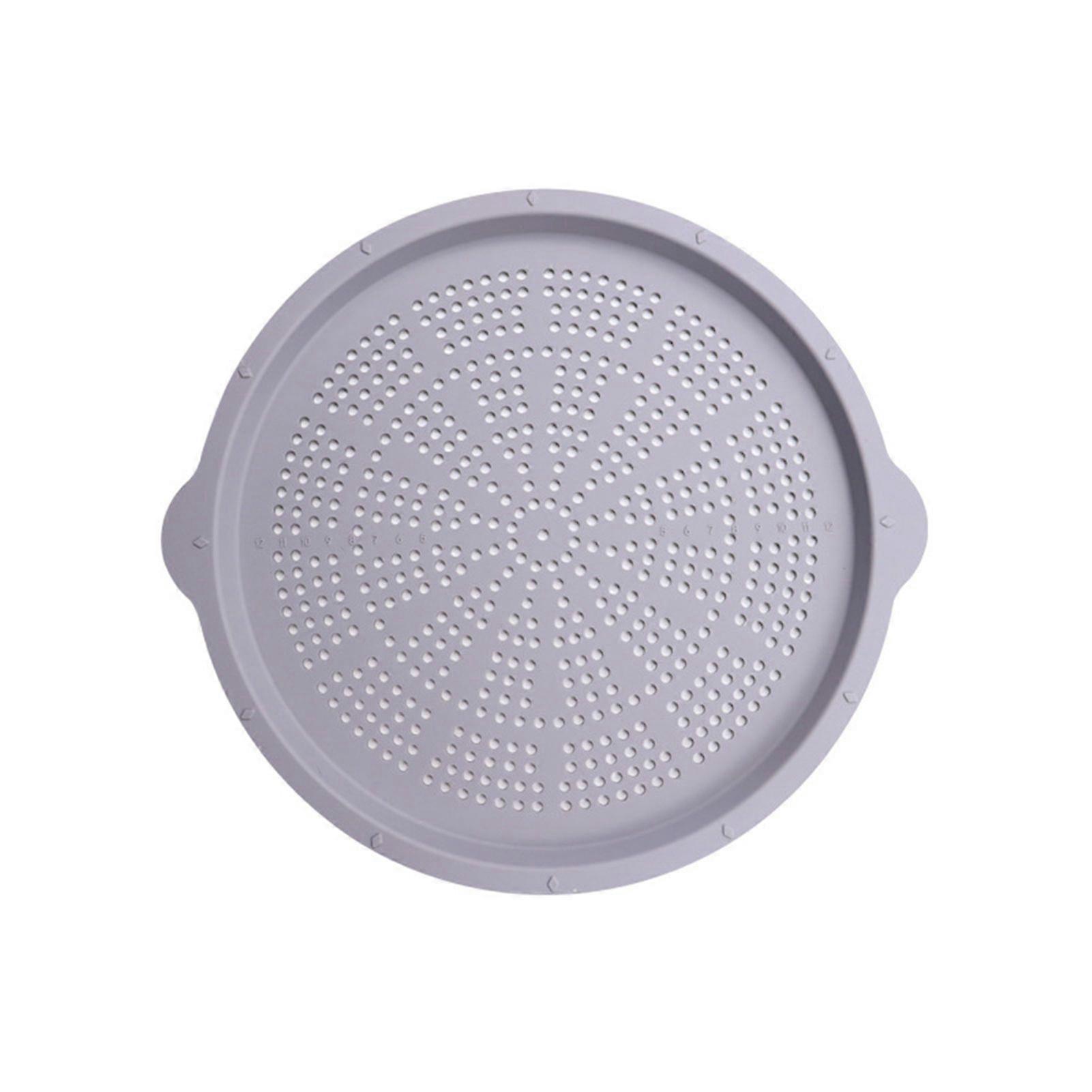 Qinghai 16 Inch Pizza Pan Nonstick Silicone Pizza Tray with Holes for Oven Round Pizza Baking Tray with Handle for Home Kitchen Baking