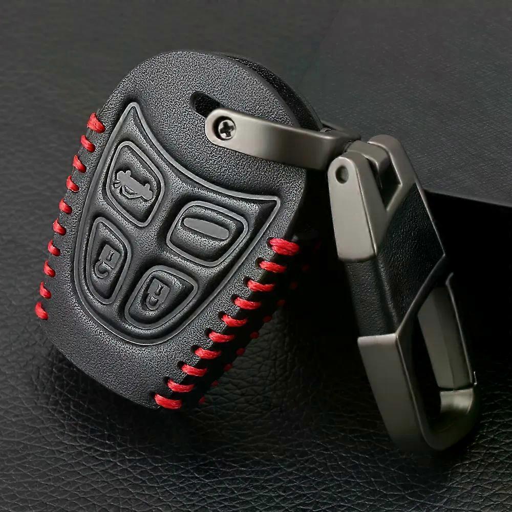 Genuine Leather Car Key Case Car Styling 4 Button Key Fob Shell Cover For SAAB 9-3 93 2003-2009 Keychain Car Key Bag MXP