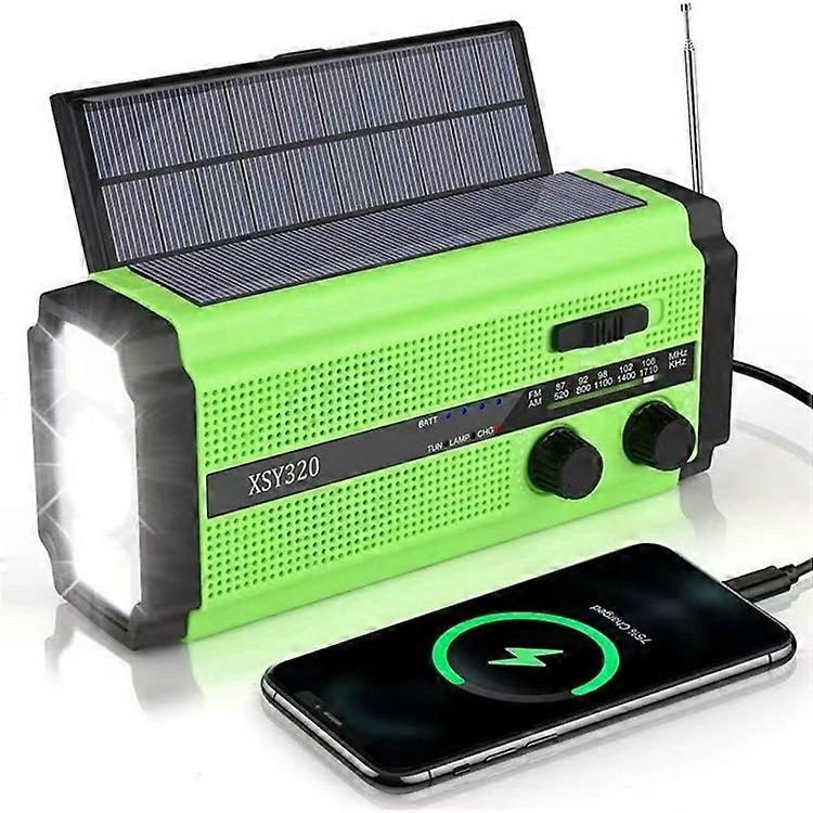 XSY320 Zewnętrzna ręczna korba słoneczna FM / AM / WB Latarka radiowa 5000mAh Power Bank