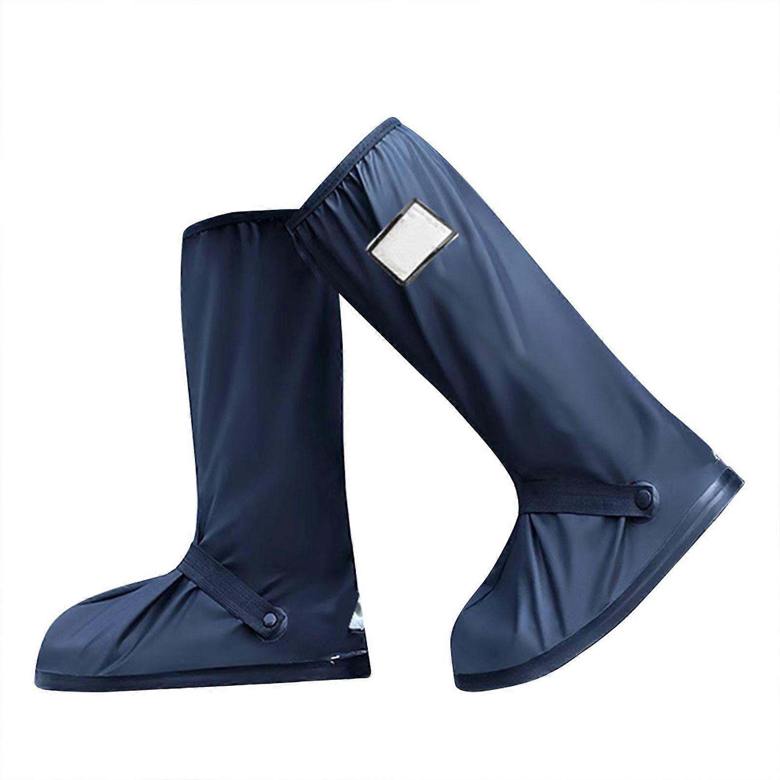 Waterproof Rain Boot Shoe Cover with Reflector Anti Slip Walking Boot Protector Sleeve for Heavy Rainy Day