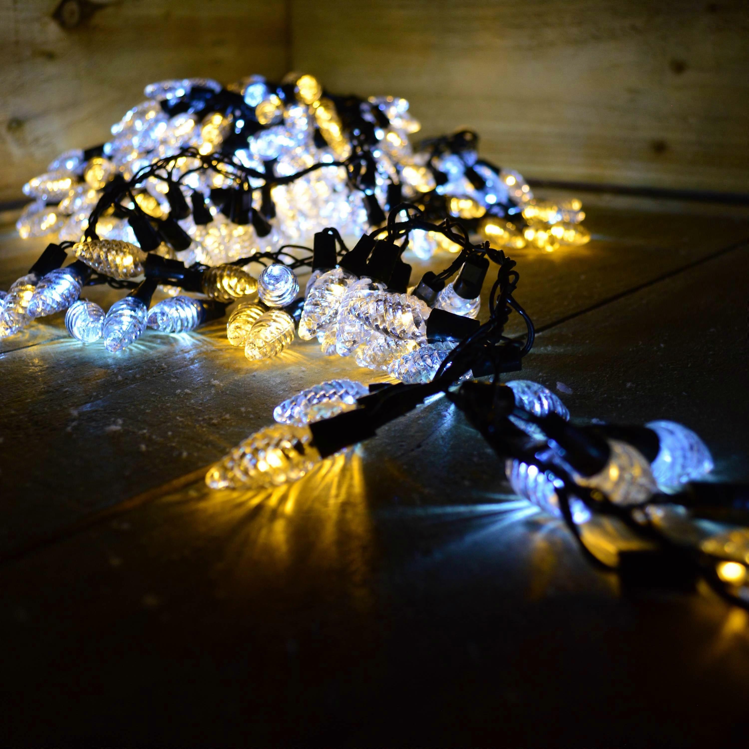 6.9M (480 Led) Premier Multi-action Pine Cone Cluster Lights - Cool & Warm White