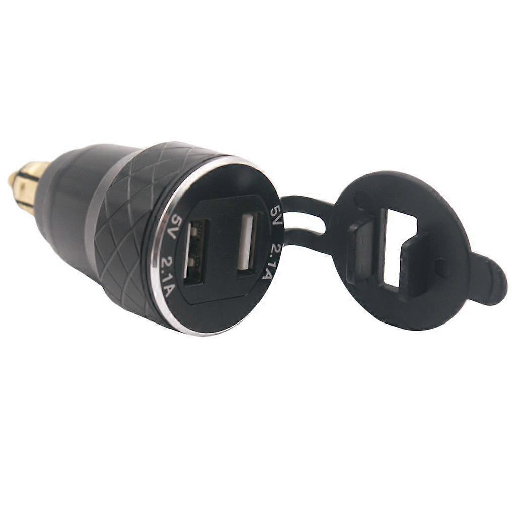 Green LED Motorcycle DIN Socket Dual Port Power Socket Power Outlet for