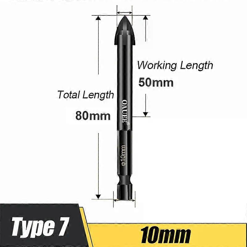 Oauee 1/3/5Pcs Cross Hex Tile Bits Glass Concrete Hole Opener Efficient Universal Non-Slip Electric Screwdriver For Bits Tool