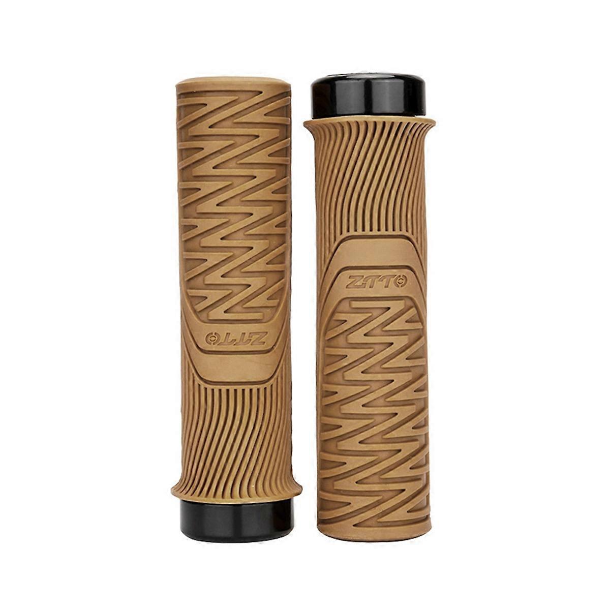 Mountain Bike Handlebars Non-Slip Comfortable and Thick Handlebars Cover Anti-Shock Grips on Bicycle Handlebars Brown