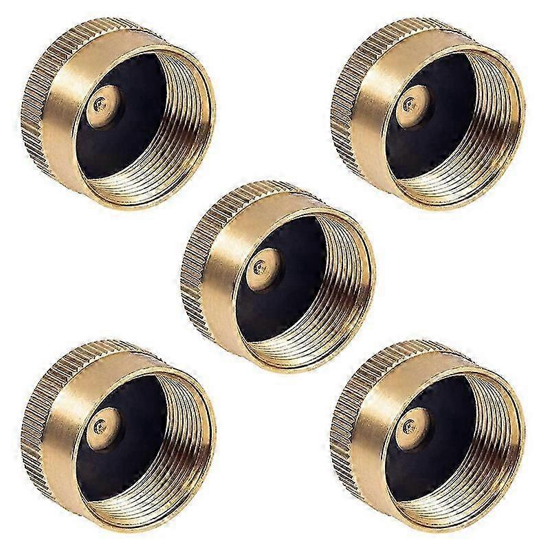 5 stycken Solid mässing Refill Cap 1 Lb Propane Bottle Cap Gas Tank Cylinder Förseglad Cap Protect Cap För Utomhus Spis