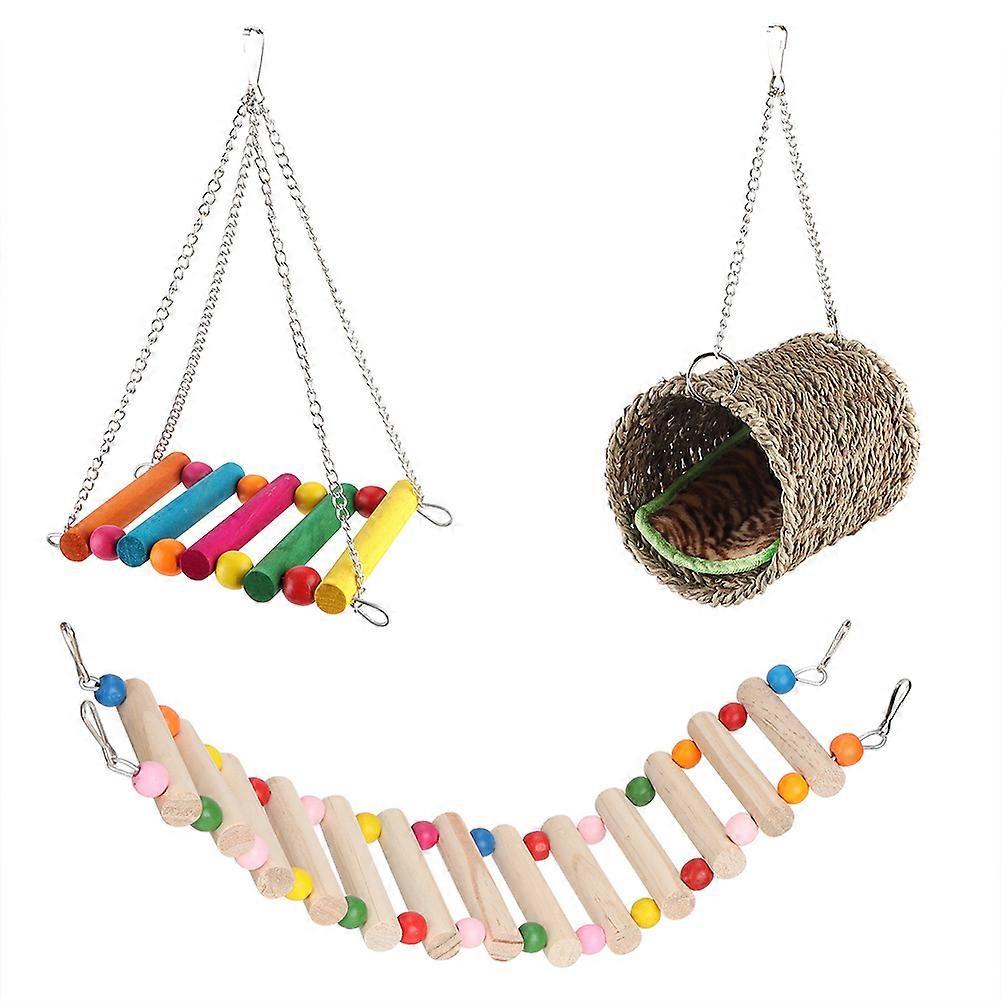 Pet Ladder Nest Swing Toy Set for Cats and Small Dogs, Indoor Resting and Playing Features, Durable Fabric Design