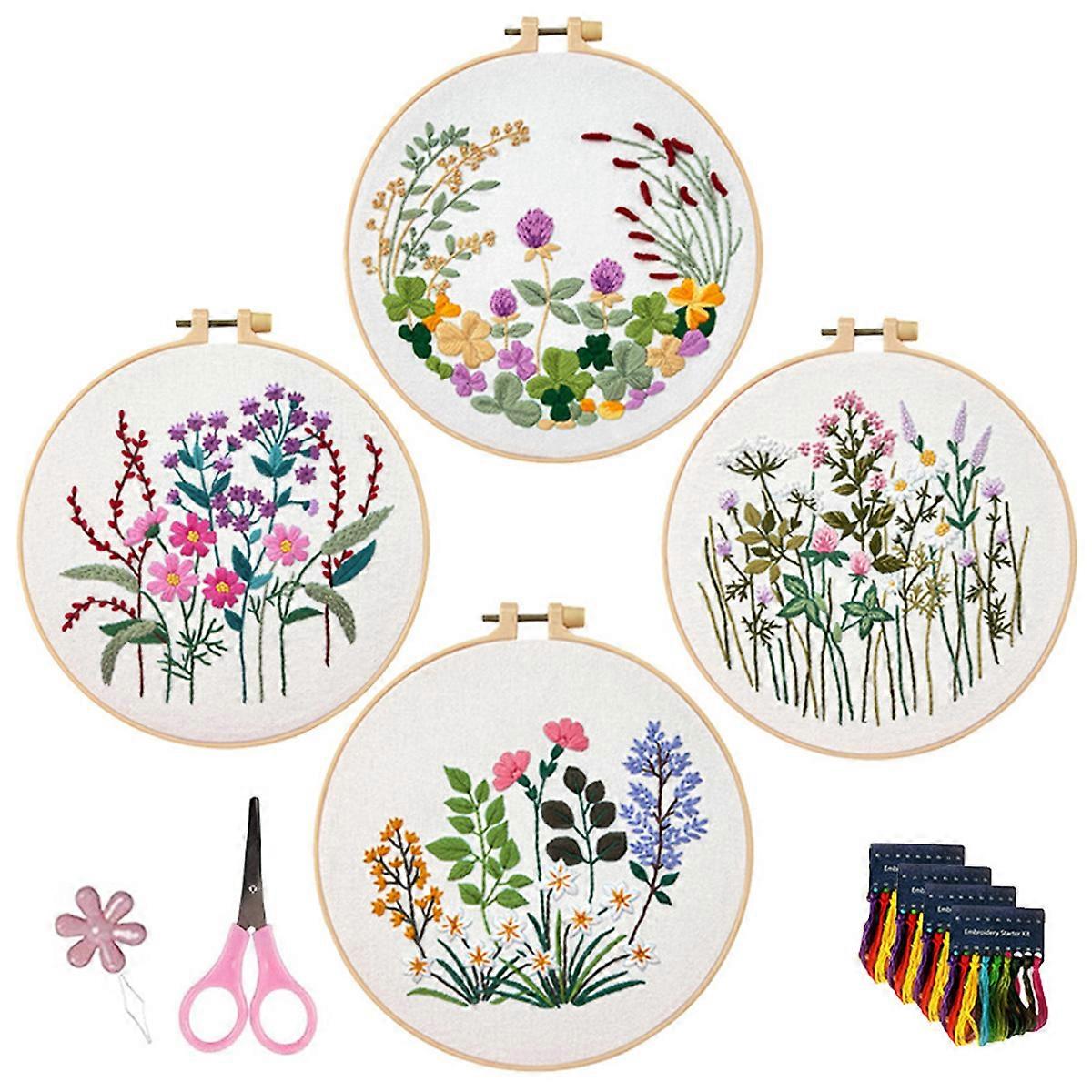 Embroidery Kits for Beginners, Your Personal Art Studio In A Box With Cross Stitch Kits, Pre-printed Patterns On Stitched Fabric Cloth, And