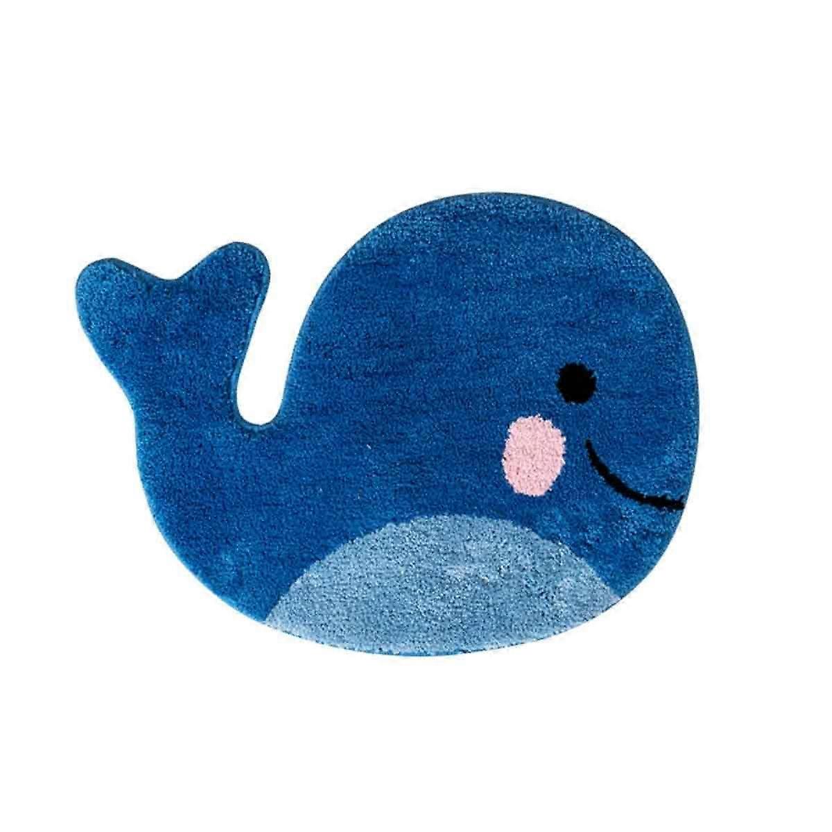Bathroom Mat, Non-Slip Whale Shape, Microfibre Absorbent