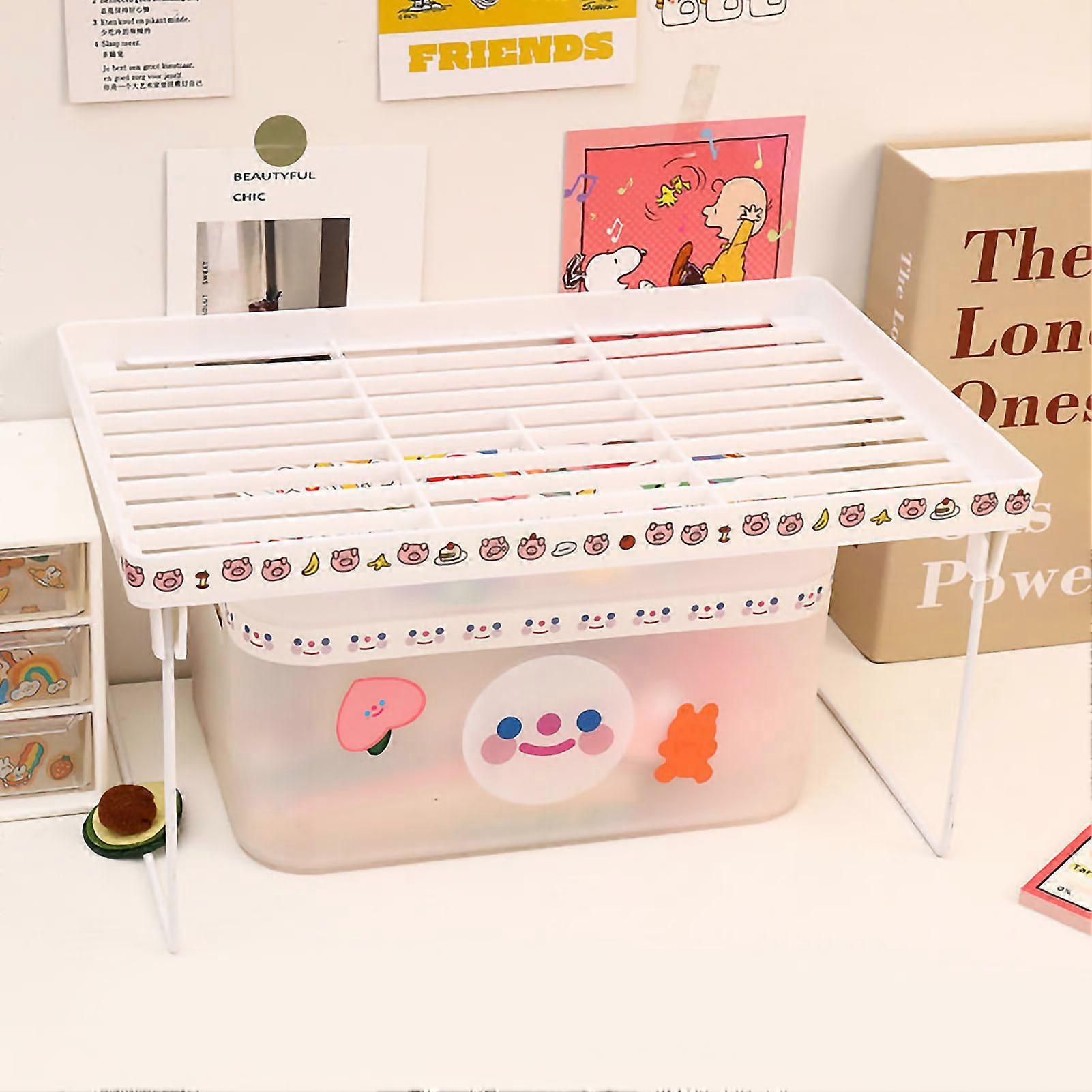 Desktop Foldable Shelf Space Saving Home Desk Storage Layered Rack for Dormitory Office School