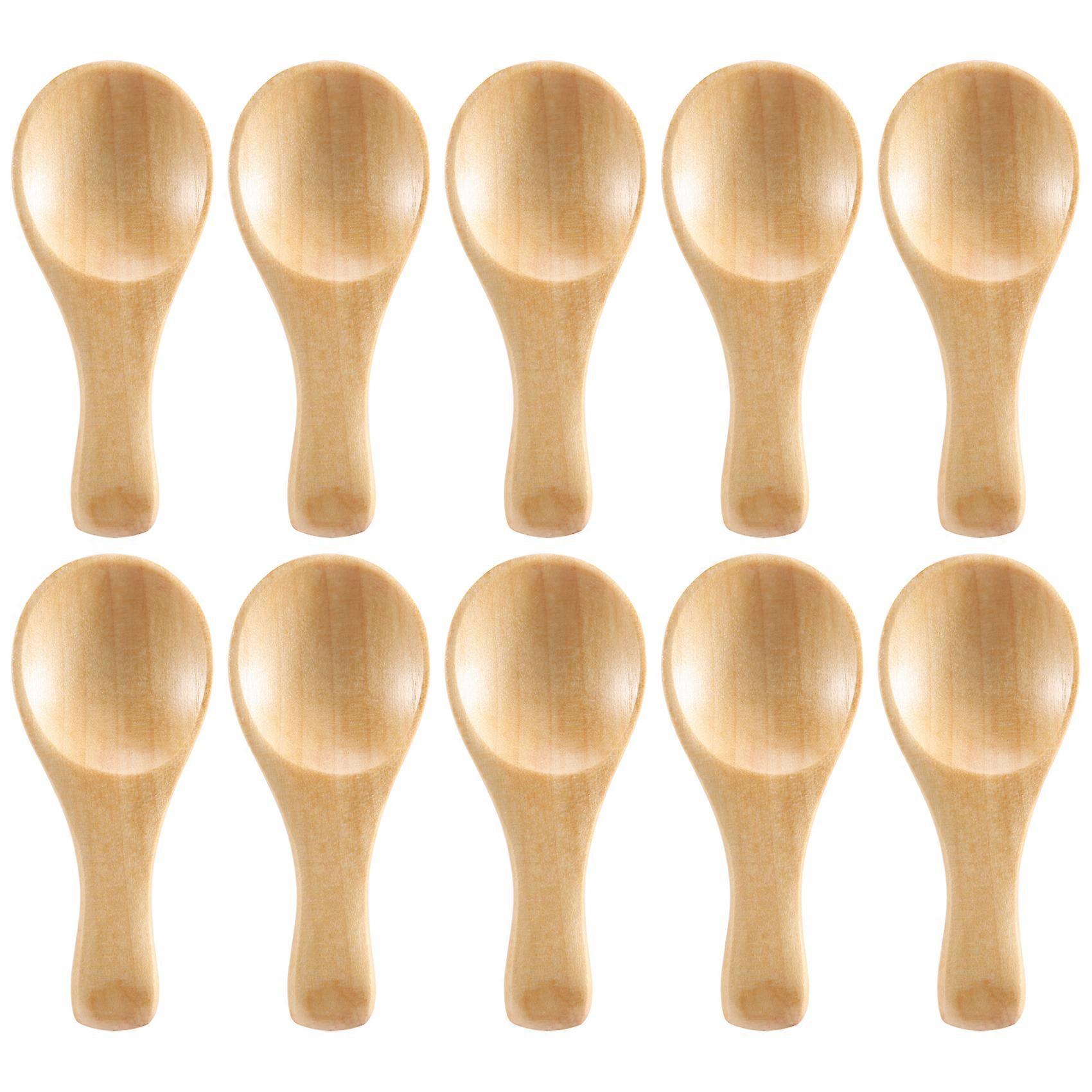 Short Handle 10 Packets of Small Wooden Spoon for Jars of Jam
