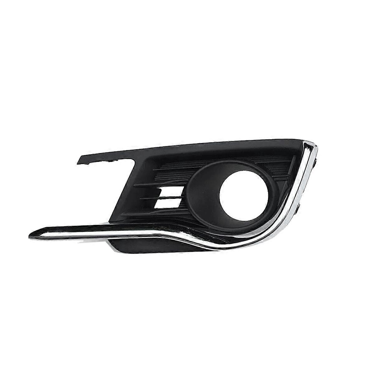 Left Front Bumper Fog Light Cover with Chrome Trim Strip