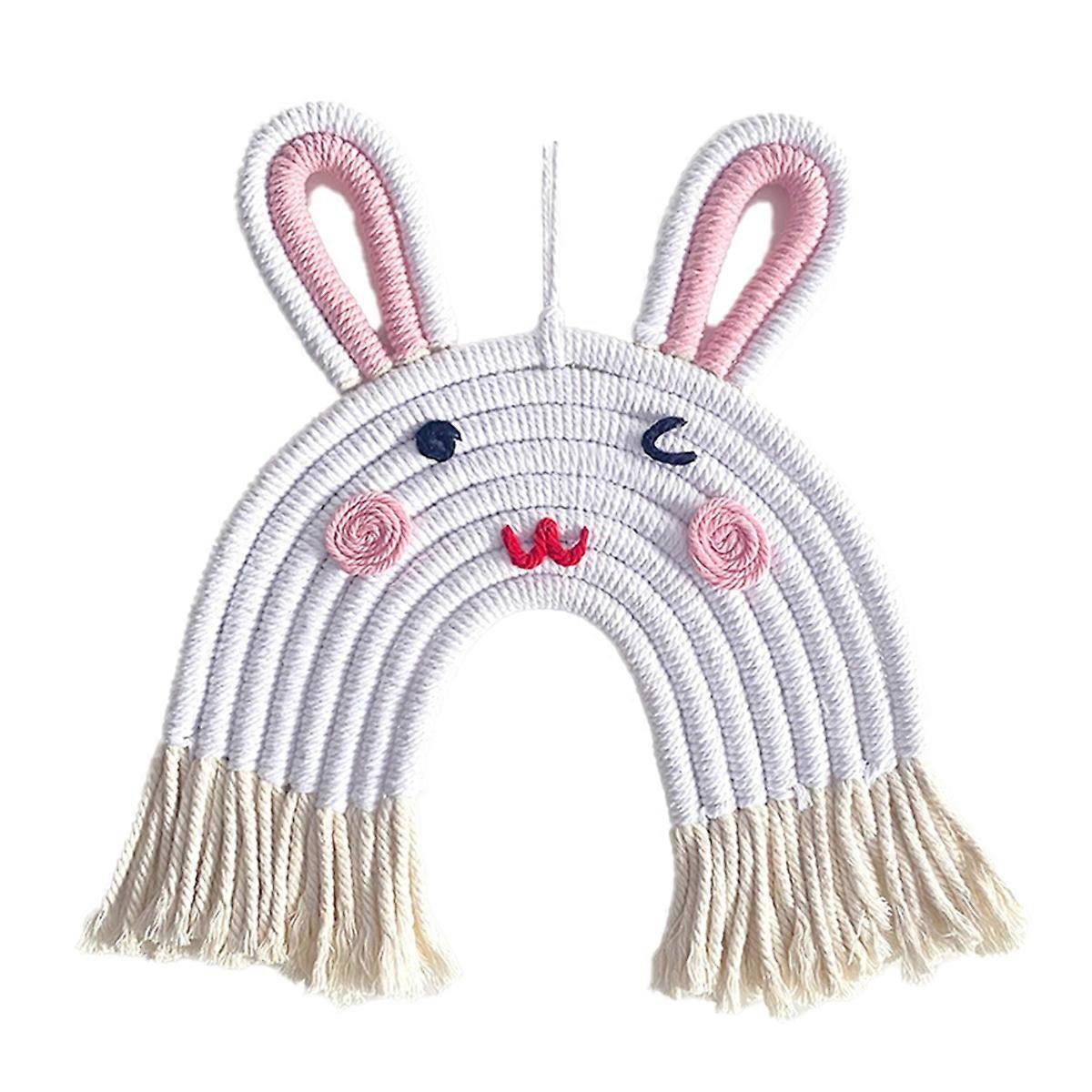 Rainbow Wall Hanging Macrame Woven Rainbow Wall Hanging Hand-Woven,D