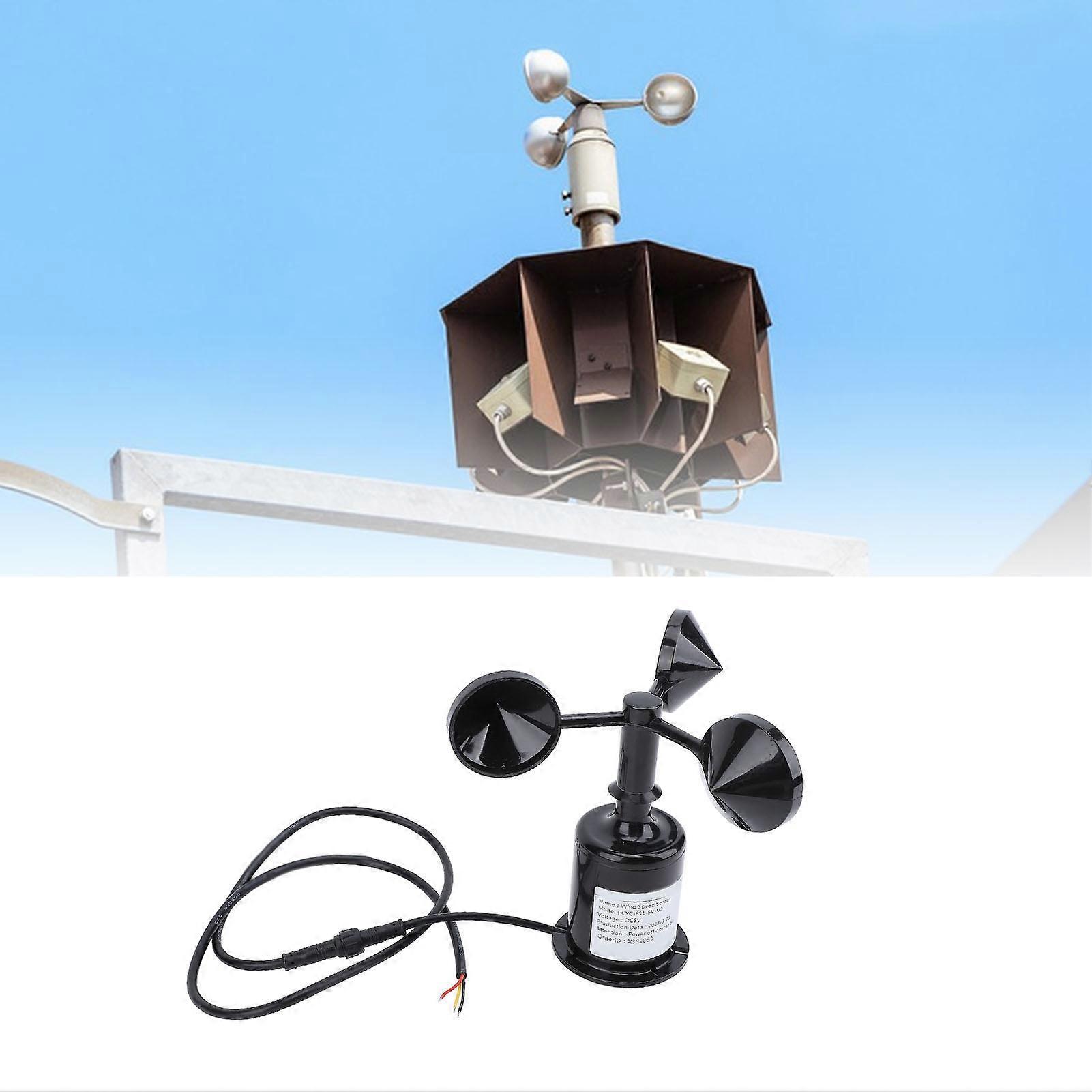 5V High Precision Wind Speed Anemometer Wind Speed Monitoring Sensor Meter Detector with 2.62ft Extension Cable
