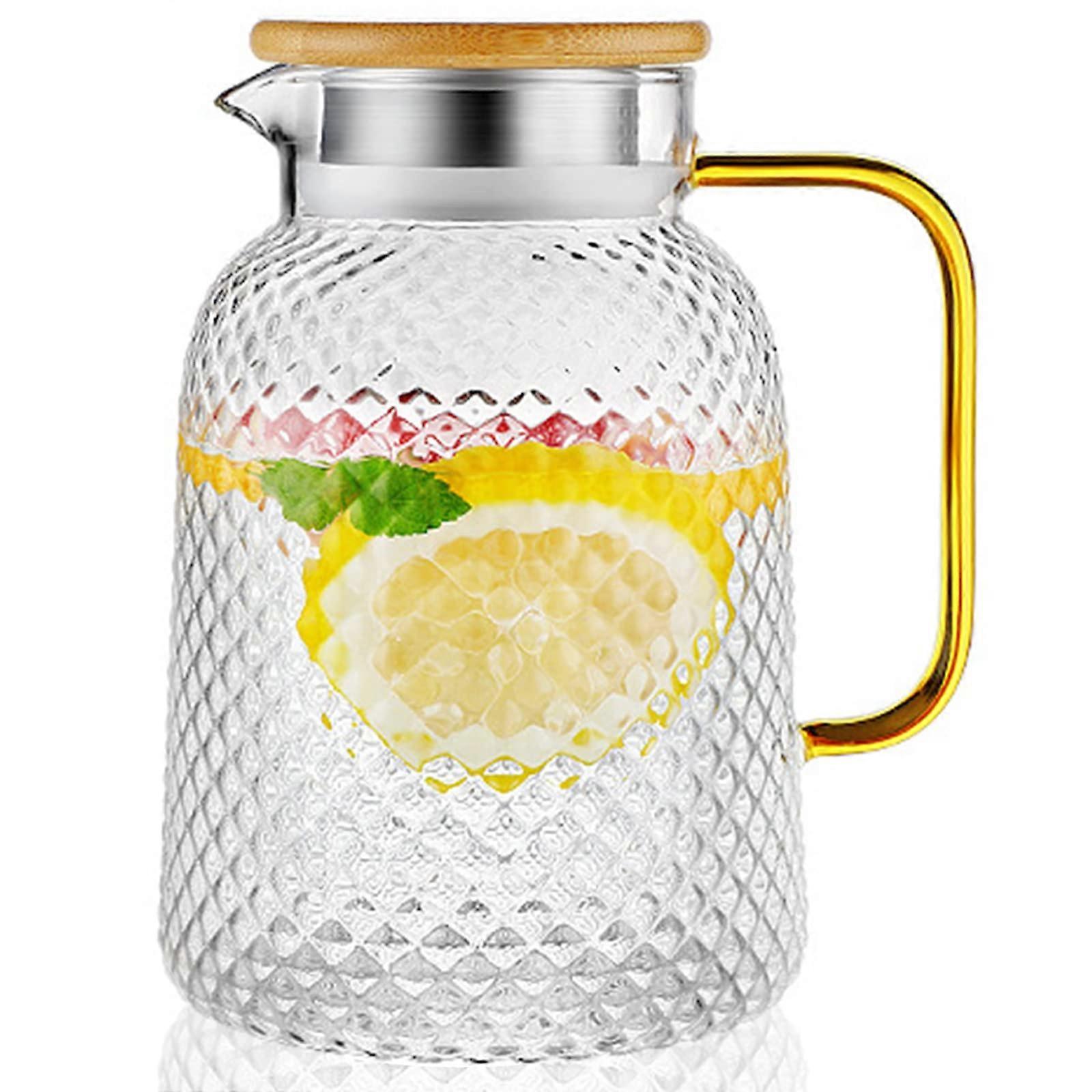 1 Pack Glass Pitcher for Iced Tea and Cold or Hot Beverages 60oz
