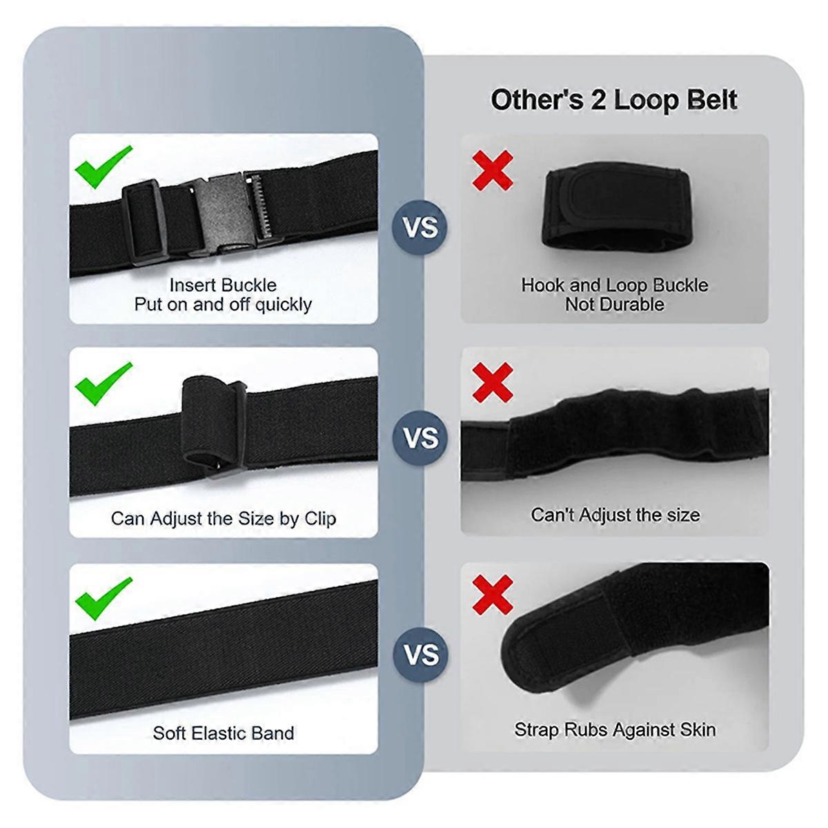 Women Man No Buckle Elastic Belt for Jean-2PC Adjuster