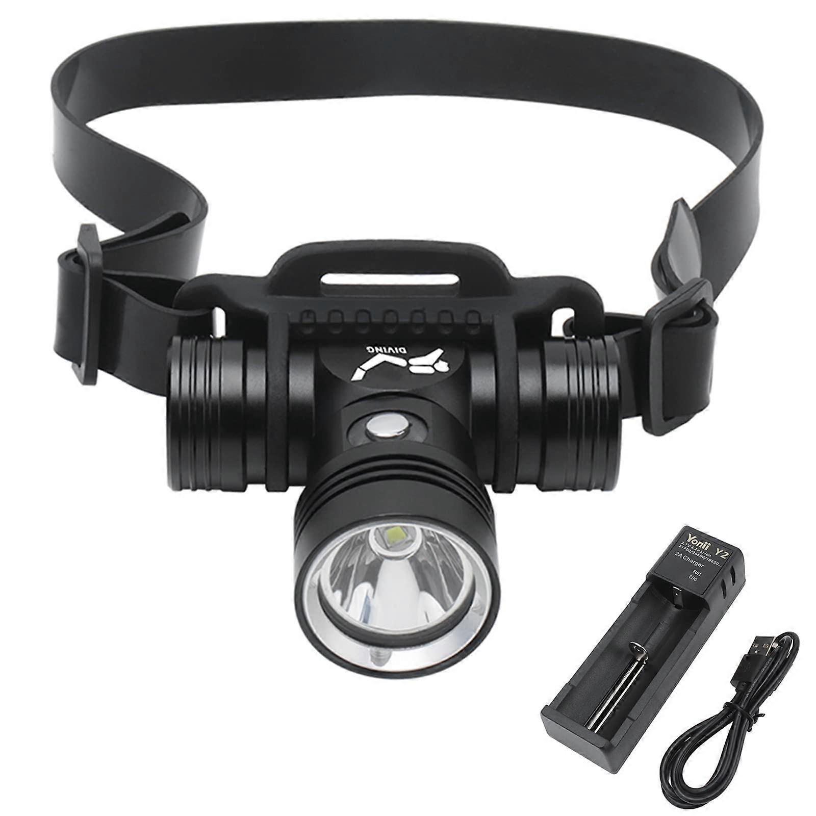 B14 Rechargeable Dives Headlight Flashlight IPX8 Lamp Head Super Bright 1000 Lumen
