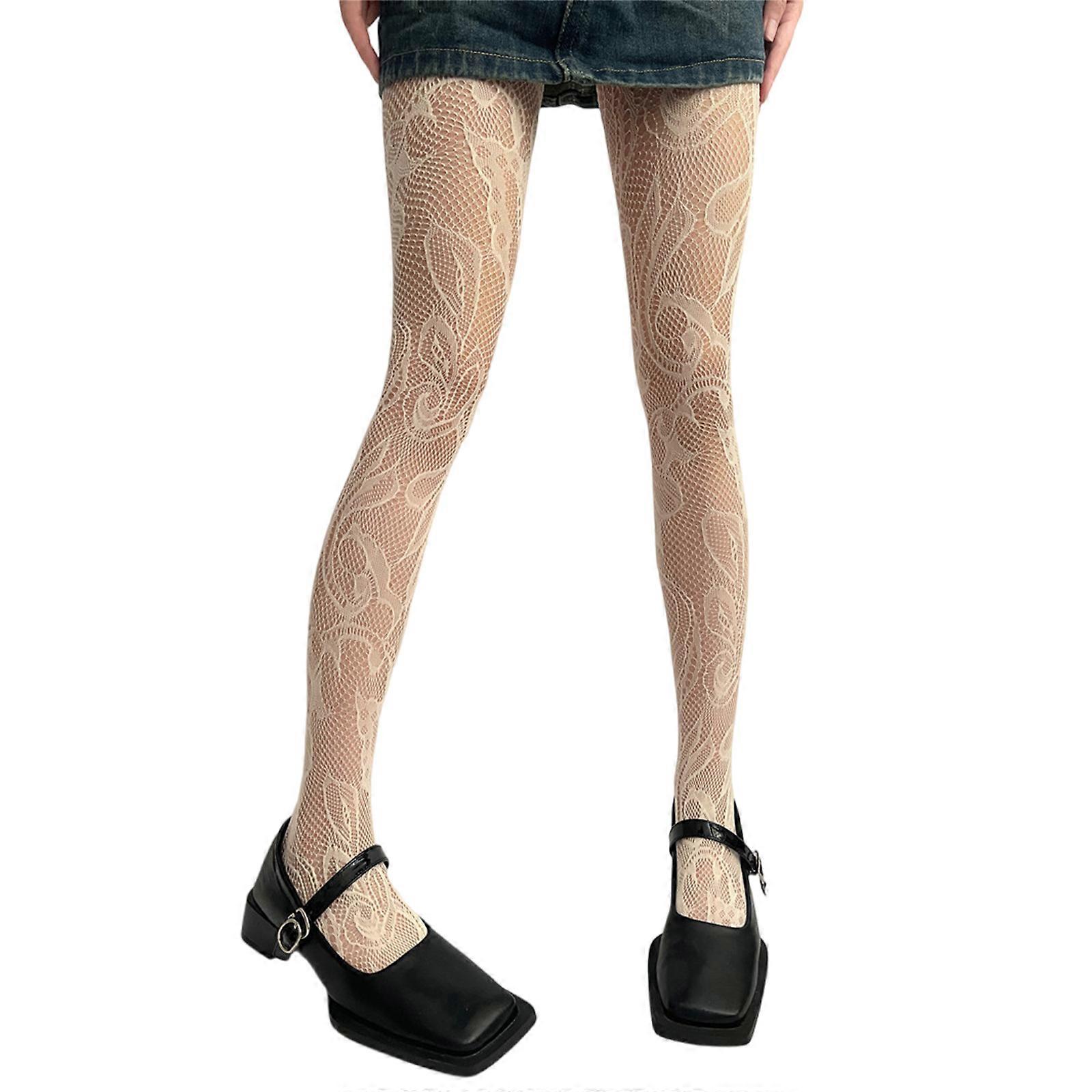 Stylish Fishnet Pantyhose Perfect for Adding A Touch Of Mystery To Any Outfit Suitable for Various Body Types White